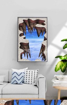 File gốc File tranh hiện đại pha lê gương KF98970 (in lụa) tranh thuận buồm