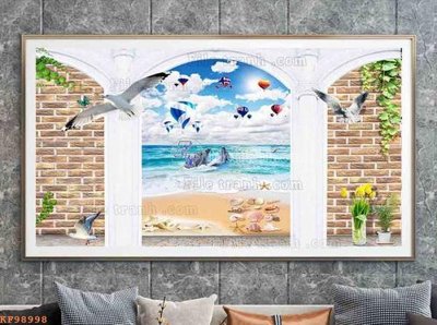 File gốc File tranh hiện đại pha lê gương KF98998 (dành cho trang trí nội thất)