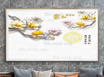 File in trần File tranh hiện đại pha lê gương KF99062 (file gốc) hoa văn 3D