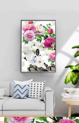 File tranh File tranh hiện đại pha lê gương KF99092 (gốc) chủ đề thành phố