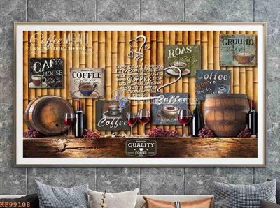 File gốc File tranh hiện đại pha lê gương KF99108 (in lụa) trang trí tường