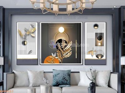 Download file gốc File tranh hiện đại pha lê gương KF99157 (in lụa) hoa lá