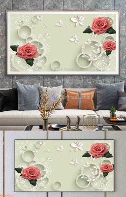 File PSD File tranh hiện đại pha lê gương KF99211 (bản gốc) đã tách nền