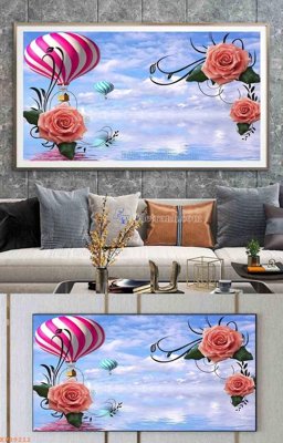 File gốc File tranh hiện đại pha lê gương KF99212 (in lụa) trang trí tường