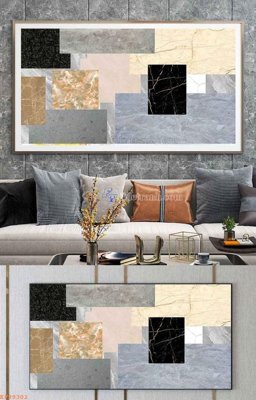 Ảnh gốc File tranh hiện đại pha lê gương KF99302 (siêu chi tiết) để in ấn