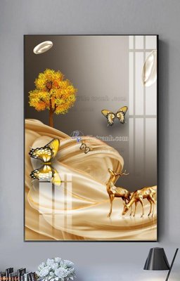 Download file gốc File tranh hiện đại pha lê gương KF99306 (in lụa) tranh 3D