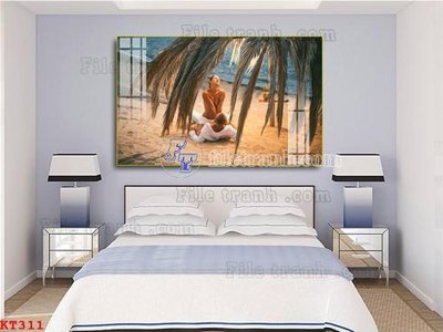 Tải file tranh gốc File tranh treo thiếu nữ khỏa thân nhà nghỉ KT311 chất lượng cao