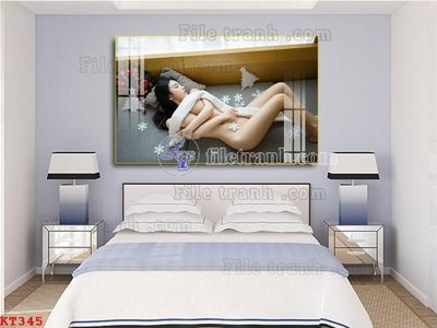 File ảnh File tranh treo thiếu nữ khỏa thân nhà nghỉ KT345 (gốc) cho trang trí nội thất