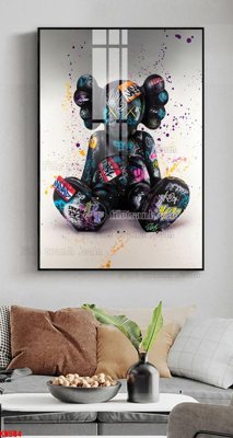 Ảnh gốc file in lụa File tranh kawas gấu bearbrick KW584 chi tiết