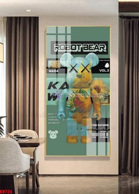 File gốc File tranh kawas gấu bearbrick KW724 (PNG) nền trong suốt