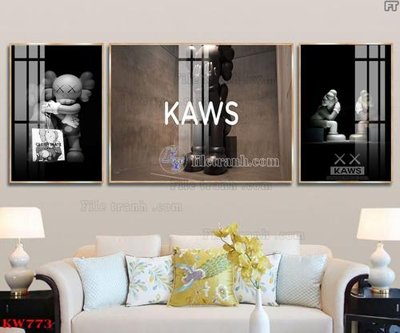 File tranh File tranh kawas gấu bearbrick KW773 (gốc) chủ đề thiên nhiên