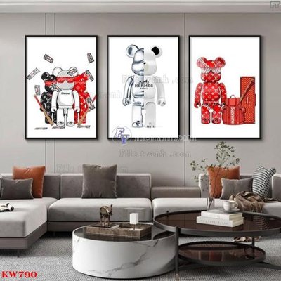 File ảnh File tranh kawas gấu bearbrick KW790 (gốc) trang trí khách sạn