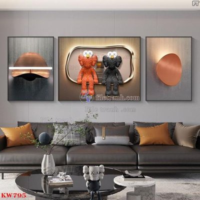 File in mica File tranh kawas gấu bearbrick KW795 (ảnh gốc) đẹp