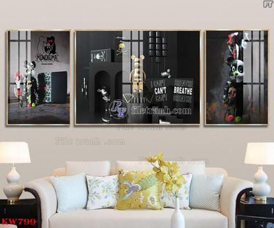 File ảnh File tranh kawas gấu bearbrick KW799 (gốc) in decal dán tường