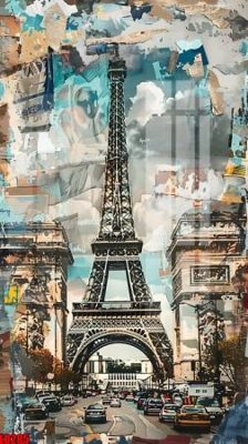 File gốc File gốc in tranh paris tháp Eiffel LD285 (in mica) trang trí
