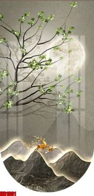 File gốc File in tranh decor gắn cắt led LED1801 (in lụa) tranh mã đáo