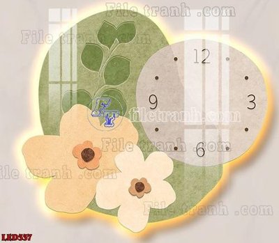 File gốc File in tranh decor gắn led LED337 (in lụa) họa tiết 3D
