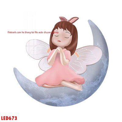 File tranh File in tranh decor gắn led LED673 (ảnh gốc) in trần nhà