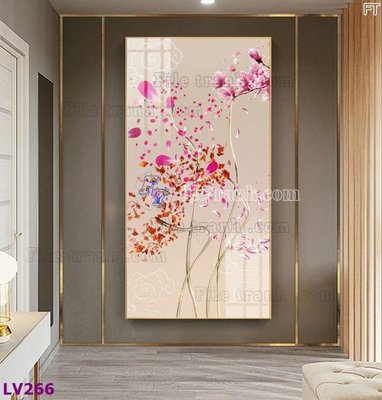 Tải file Tranh trang trí lối vào 1 tấm LV266 (gốc) chủ đề hoa sen