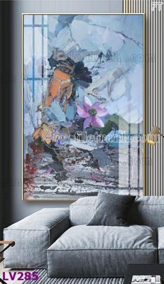 File tranh in tráng gương Tranh trang trí lối vào 1 tấm LV285 (siêu nét)