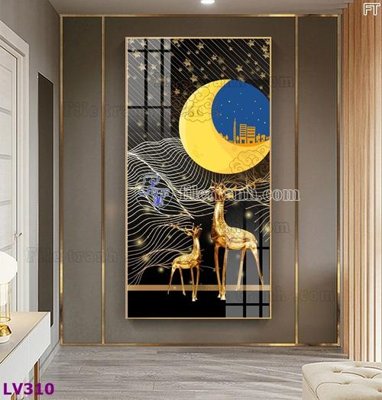 File tranh Tranh trang trí lối vào 1 tấm LV310 (bản gốc) in lụa dán tường