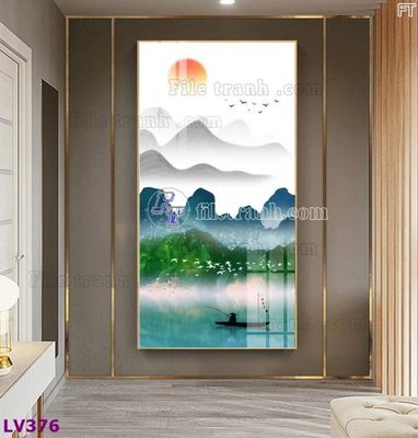Download file gốc Tranh trang trí lối vào 1 tấm LV376 (in lụa) nghệ thuật