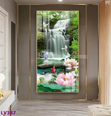 Tải file gốc in lụa Tranh trang trí lối vào 1 tấm LV387 siêu nét