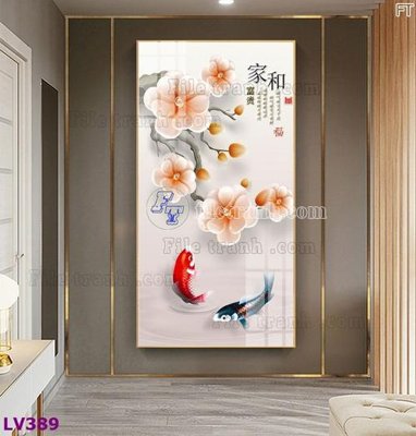 File gốc Tranh trang trí lối vào 1 tấm LV389 (in lụa) tranh phong thủy
