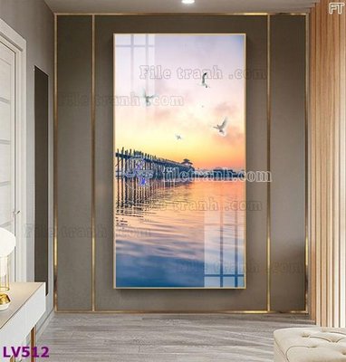 File in trần Tranh trang trí lối vào 1 tấm LV512 (bản gốc) hoa văn