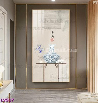 File gốc Tranh trang trí lối vào 1 tấm LV517 (in lụa) chi tiết cao