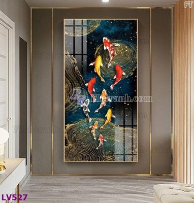 Tải file Tranh trang trí lối vào 1 tấm LV527 (gốc) chủ đề hoa sen