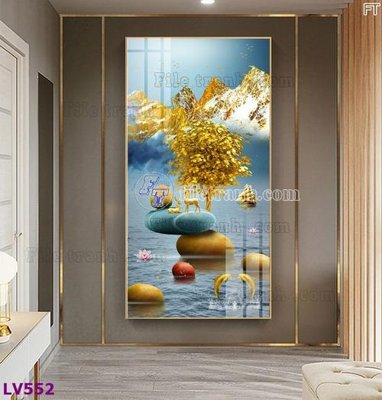 File tranh Tranh trang trí lối vào 1 tấm LV552 (gốc) in film