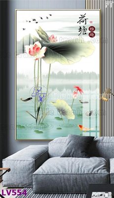 File gốc Tranh trang trí lối vào 1 tấm LV554 (in tráng gương) nghệ thuật