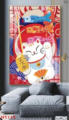 File ảnh File tranh con mèo thần tài MT119 (gốc) cho trang trí nội thất