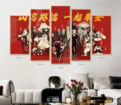 File tranh gốc File in tranh bộ 5 tấm natra ma đồng giáng thế NA1192 chủ đề hiện đại