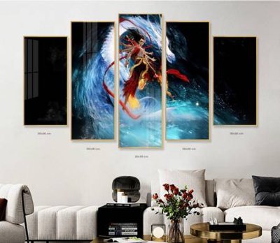 File gốc File in tranh bộ 5 tấm natra ma đồng giáng thế NA1197 (ảnh chi tiết) để in trần