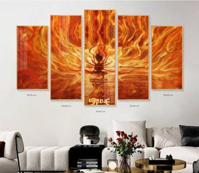 File tranh File in tranh bộ 5 tấm natra ma đồng giáng thế NA1203 (gốc) chủ đề trừu tượng