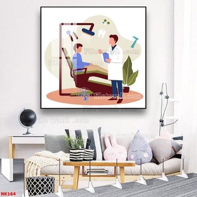 File tranh gốc File gốc tranh in nha khoa NK164 (bản quyền) độc đáo