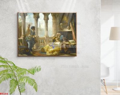 File in ấn Tranh phục hưng nhân vật châu âu NT104 (bản gốc) sắc nét