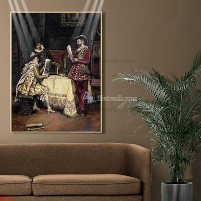 File gốc Tranh phục hưng nhân vật châu âu NT242 (in lụa) tranh phong thủy