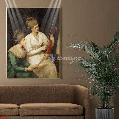 File gốc Tranh phục hưng nhân vật châu âu NT372 (in lụa) tranh thuận buồm