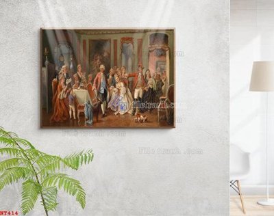 File tranh Tranh phục hưng nhân vật châu âu NT414 (bản gốc) in lụa dán tường