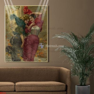 Download file gốc Tranh phục hưng nhân vật châu âu NT651 (in mica) trang trí