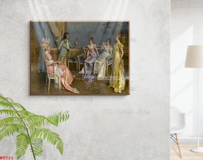 File gốc Tranh phục hưng nhân vật châu âu NT721 (in lụa) trang trí tường