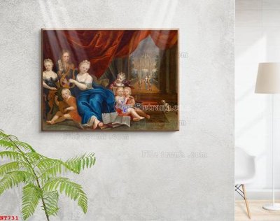 File in ấn Tranh phục hưng nhân vật châu âu NT731 chuyên nghiệp