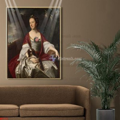 Download file gốc Tranh phục hưng nhân vật châu âu NT771 (in lụa) hoa lá