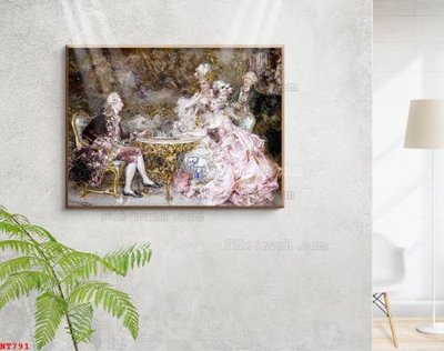 Ảnh mô tả file gốc in mica Tranh phục hưng nhân vật châu âu NT791