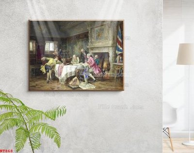 File in mica Tranh phục hưng nhân vật châu âu NT868 (bản gốc) làm vách ngăn