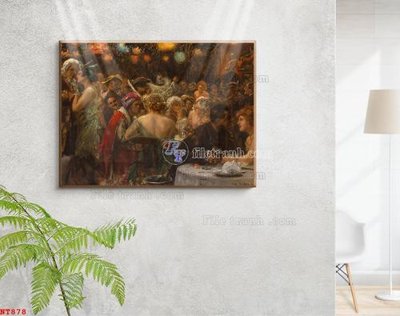 File in ấn Tranh phục hưng nhân vật châu âu NT878 (bản gốc) chất lượng cao