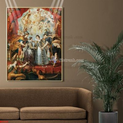 Ảnh gốc file in lụa Tranh phục hưng nhân vật châu âu NT934 chi tiết